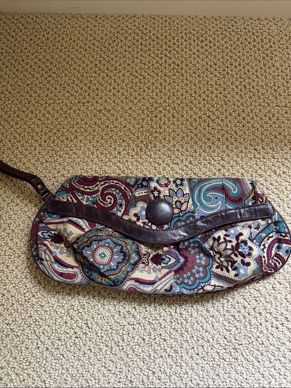 Paisley Print Wristlet Clutch in Multicolor